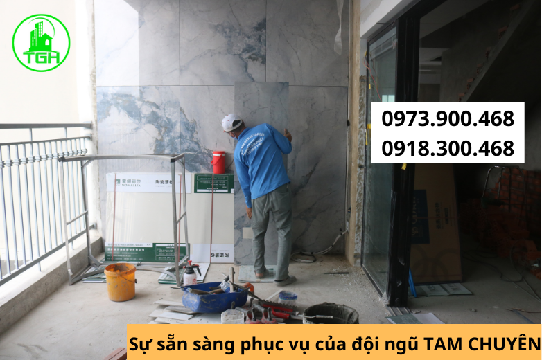 Óp lát gach bằng keo